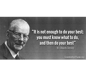 A portrait of W. Edwards Deming. I believe in the 14 points.